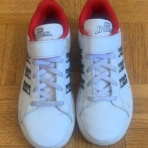 Adidas Marvel Spider-Man Kids White and Black Sneakers